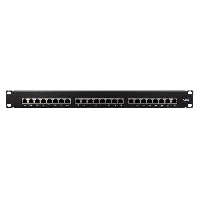 Logilink TUO-NP0048 Juoda – 24 prievadų RJ-45 skirstomoji plokštė, 1U