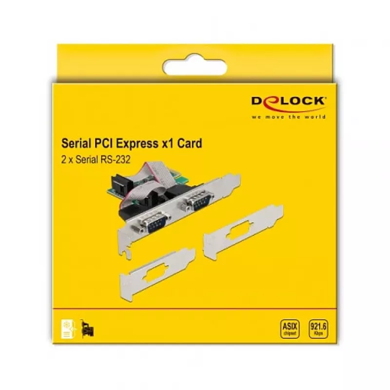 PCI Express x1 kortelė DeLOCK 90046 su dviem RS-232 prievadais