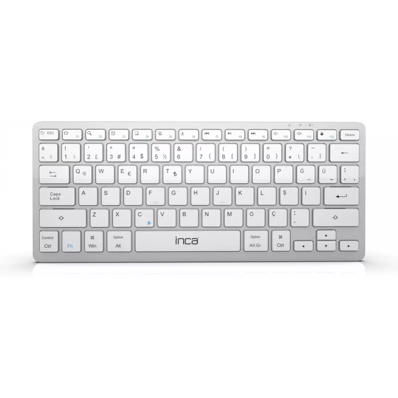 INCA klaviatūra IBK-565BT BT 5.0, išmanioji, baterija 150Std, 8-10 m, sidabrinė