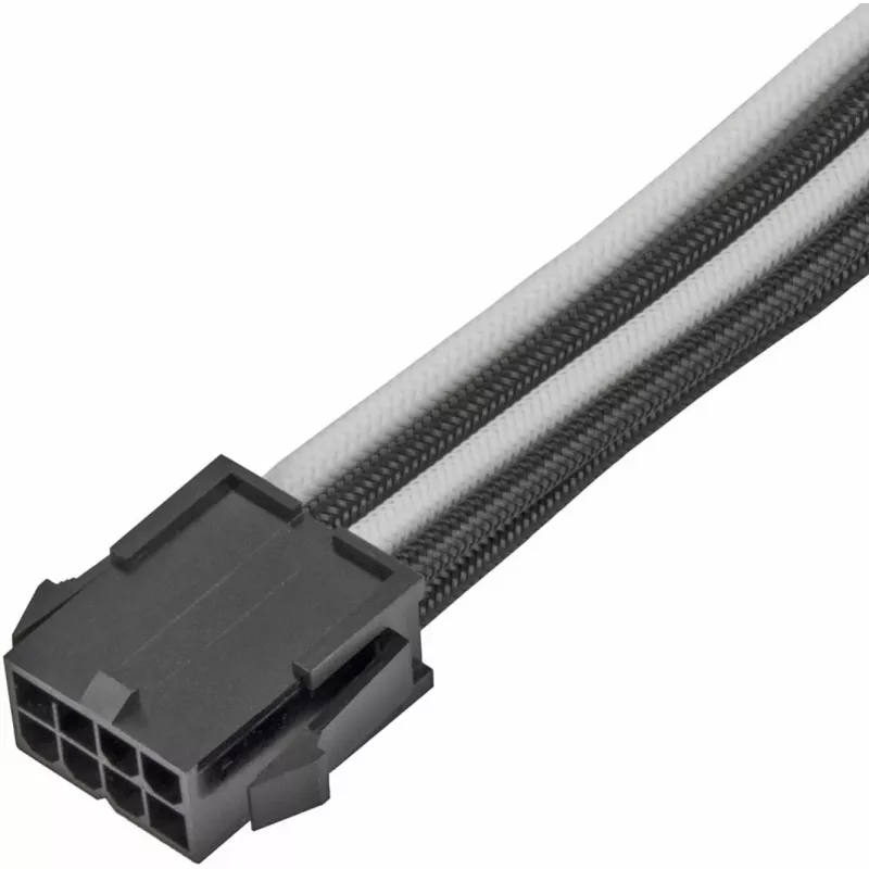Prailginimo laidas SILVERSTONE PP07E 8 kontaktų PCIe 30 cm (juodas/baltas)