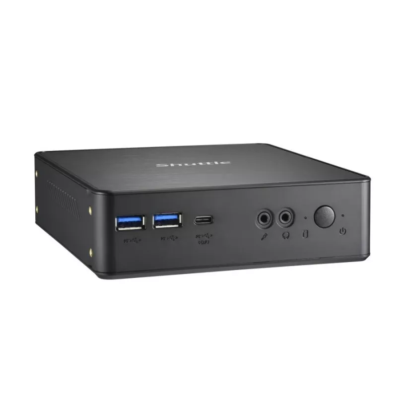 Shuttle XPC Nano PC NC40U5, Intel Core i5-1235U, 1x HDMI, 1x DP, 1x USB-C/DP, 6x USB3.2, 1x 2,5 colio vieta, 2x M.2, 1x LAN, RAID, 24/7 nuolatinis darbas, su VESA ir stovu