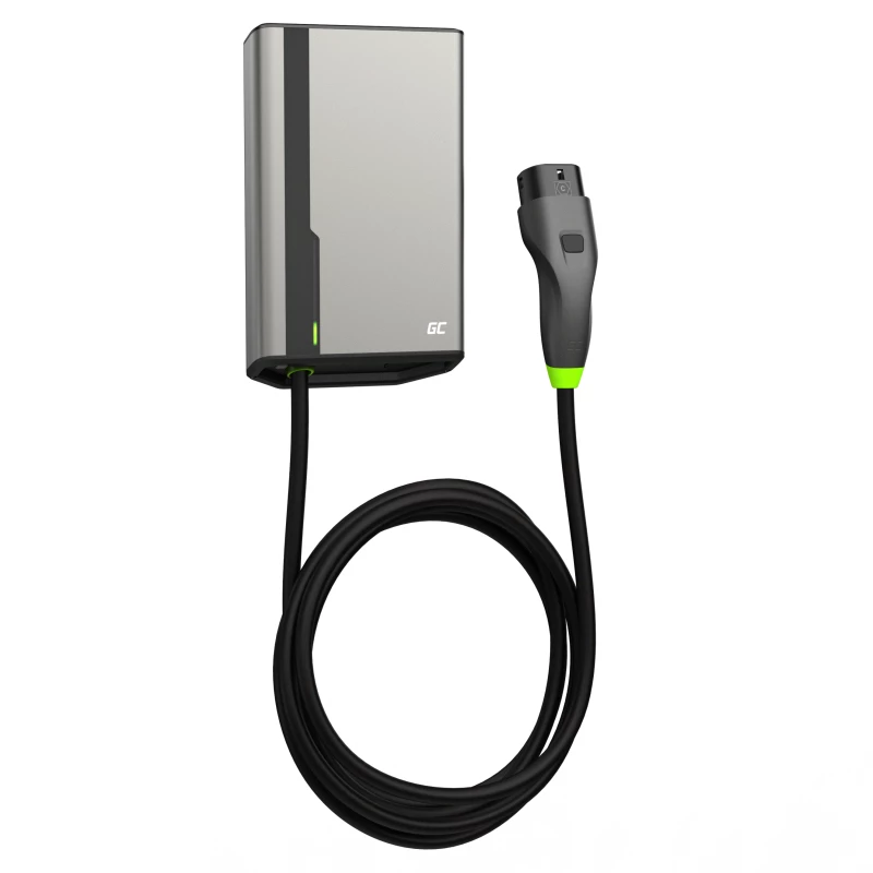 Green Cell GC EVGC021B2275 sieninis elektromobilio įkroviklis 3.6-22 kW 7.5 m NFC pilkas aliuminis