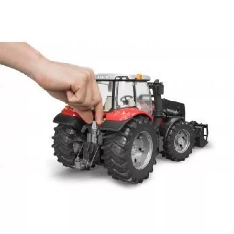 Žaislinis traktorius BRUDER Massey Ferguson 7624 su priekiniu krautuvu, raudonas, nuo 3 metų