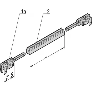 SCHROFF kreipiamasis bėgelis, PC, 280 mm (24568-381)