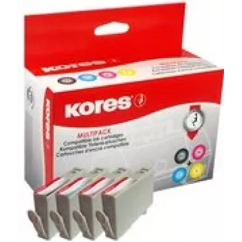 Kores Multi-Pack rašalo kasetės G1747KIT, pakeičia hp 953XL, po vieną juodą 53 ml, žydrą, purpurinę - Juoda - Žydra (G1747KIT)