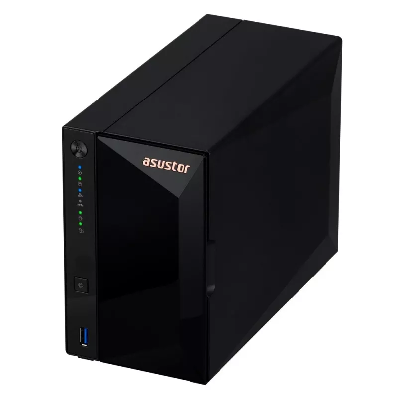 Asustor DRIVESTOR 2 Pro Gen2 AS3302T v2 NAS, Realtek RTD1619B, 2 GB DDR4, ADM, juoda