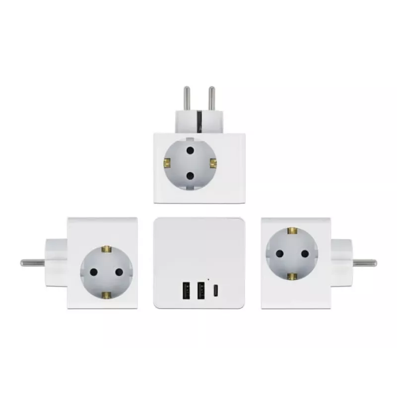 Maitinimo adapteris su kištuku F tipu DeLOCK 11496 2 USB prievadai 5V 2,4A 3A