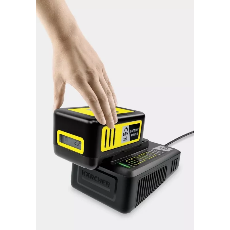 Akumuliatoriaus ir įkroviklio rinkinys Karcher 2.445-063.0, Universal 18V 5000mAh, Geltona/Juoda