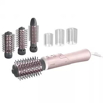 Karšto oro šukų volas Philips 7000 serijos BHA735/00 — 1000 W, 3 temperatūros nustatymai, 3–5 cm šepetys, 1,8 m laidas, rožinė