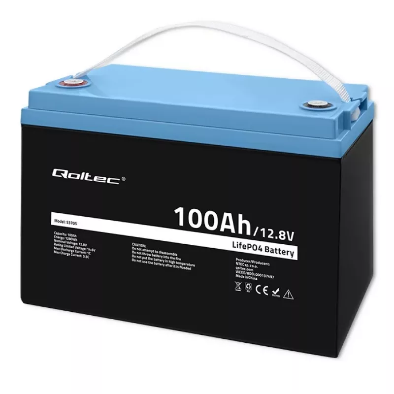 Qoltec 53705 LiFePO4 baterija 100 Ah 12,8 V
