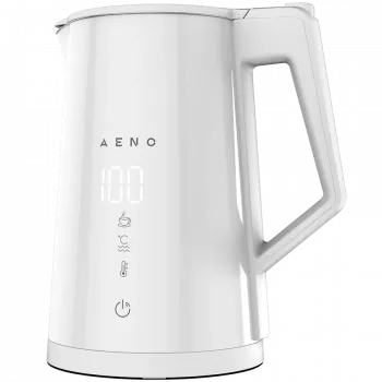 AENO EK8S Smart elektrinis virdulys: 1850-2200W, 1,7L, Strix, dvigubos sienelės, temperatūros valdymas, palaikymo šiltai funkcija, valdymas per Wi-Fi, LED ekranas, neįkaitantis korpusas, automatinis išsijungimas