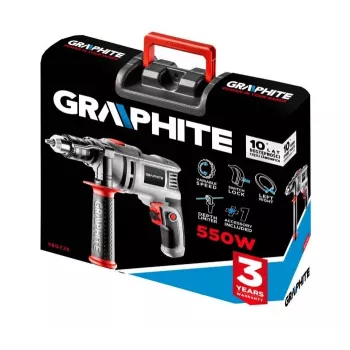 Grąžtas Graphite 58G725 3000 aps./min. Pilkas su raktu