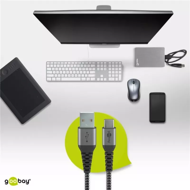 Goobay 49297 USB kabelis juodas