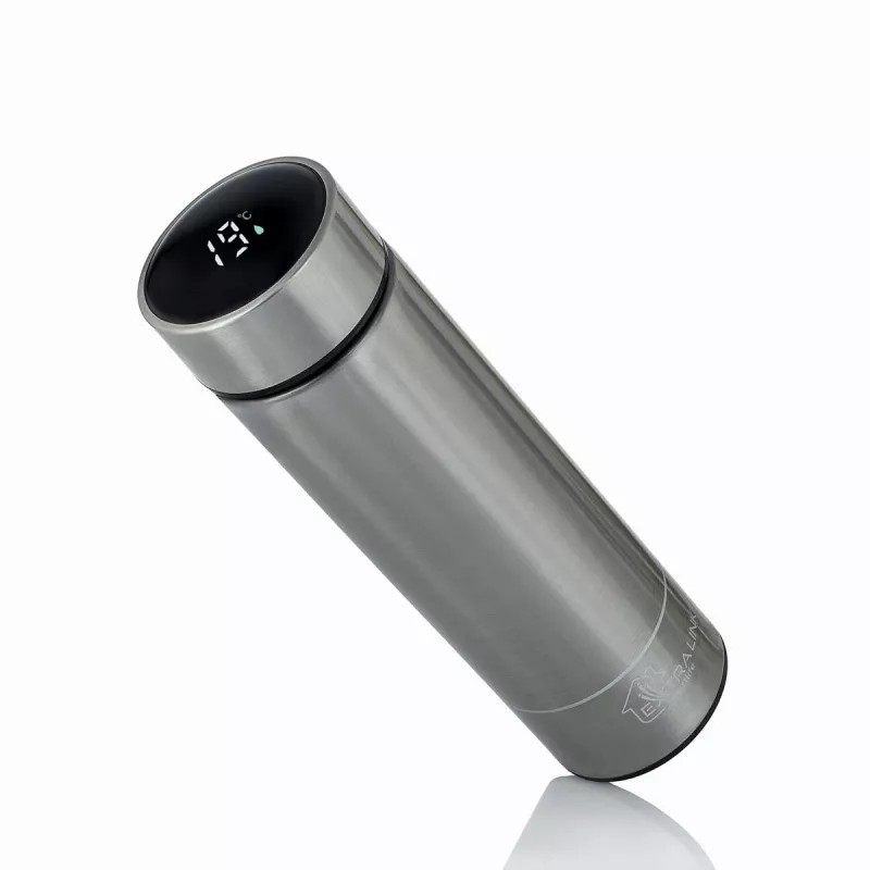 Extralink Smart Travel Mug Sidabrinis, Termo puodelis su LED ekranu