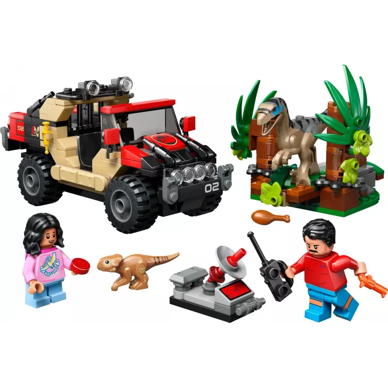Konstruktorius LEGO Jurassic World 76972 Raptor Off-Road Escape, 285 dalių, 2 minifigūrėlės, nuo 6 metų