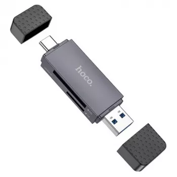 Kortelių skaitytuvas HOCO HB45 2 lizdai SD/TF su USB-A ir USB-C jungtimis