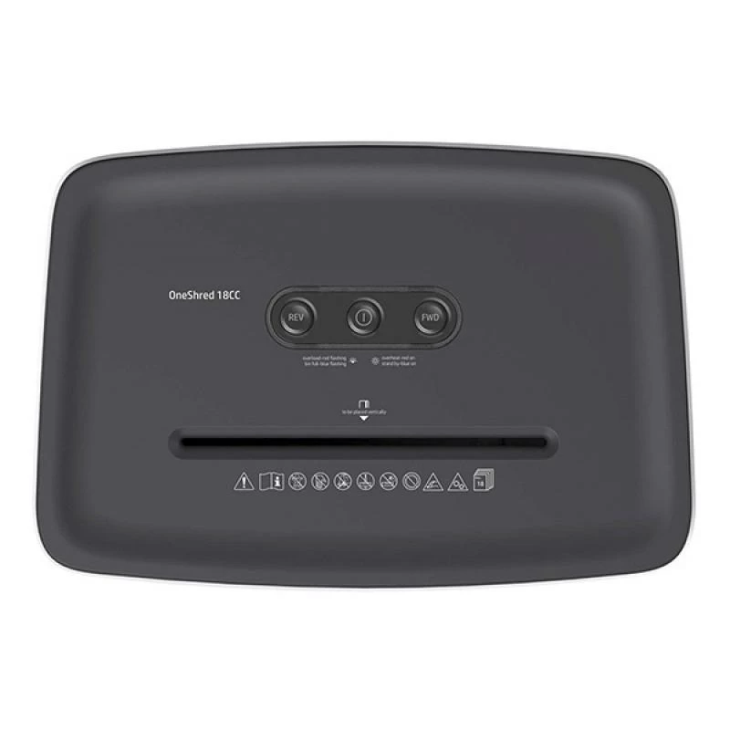 Popierių smulkintuvas HP OneShred 18CC, dalelių pjovimas, 65 dB, 22 cm, baltas, juodas
