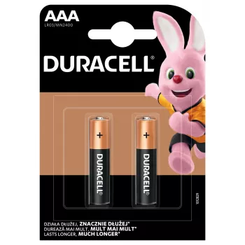 Šarminė baterija Duracell Basic MN2400 AAA – 2 vnt., vienkartinės, mažos ir vidutinės galios įrenginiams