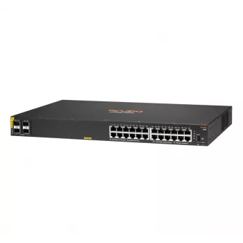 HPE Aruba Networking CX 6100 24G Class4 PoE 4SFP+ 370W valdomas L3 gigabitinis eterneto (10/100/1000) maitinimas per Ethernet (PoE) 1U juodas