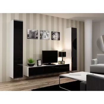 Cama uždara Spintelė VIGO '180' 180/40/30 baltas/juodas blizgus