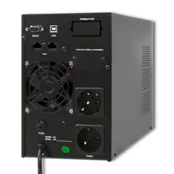 Qoltec 53042 nepertraukiamo maitinimo šaltinis (UPS) Dvigubo keitimo (Online) 1 kVA 800 W 2 AC lizdai