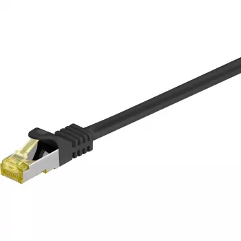 Wentronic Goobay Cat.7 Patch laidas, S/FTP (PiMF), juodas, 0,5 m - LSZH halogenų neturintis, varis, RJ45 kištukas (91581)