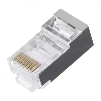 LANBERG RJ-45 kištukas PLS-5000EZ, Cat5e, F/UTP (FTP), pilkas, 100 vnt.