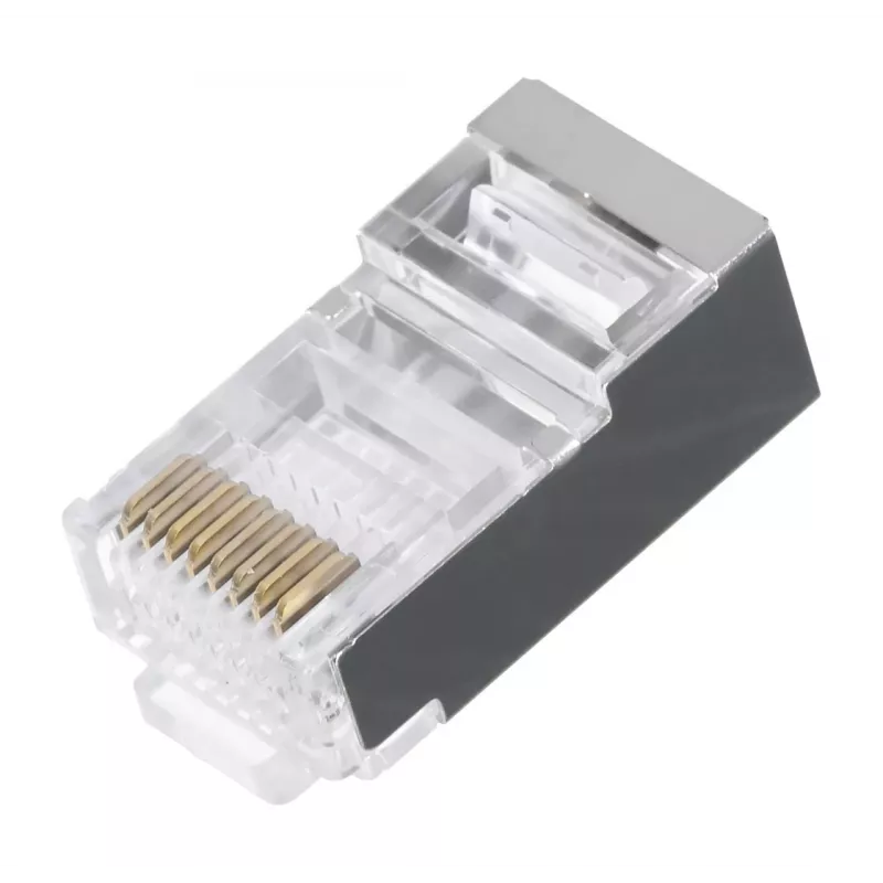 LANBERG RJ-45 kištukas PLS-5000EZ, Cat5e, F/UTP (FTP), pilkas, 100 vnt.