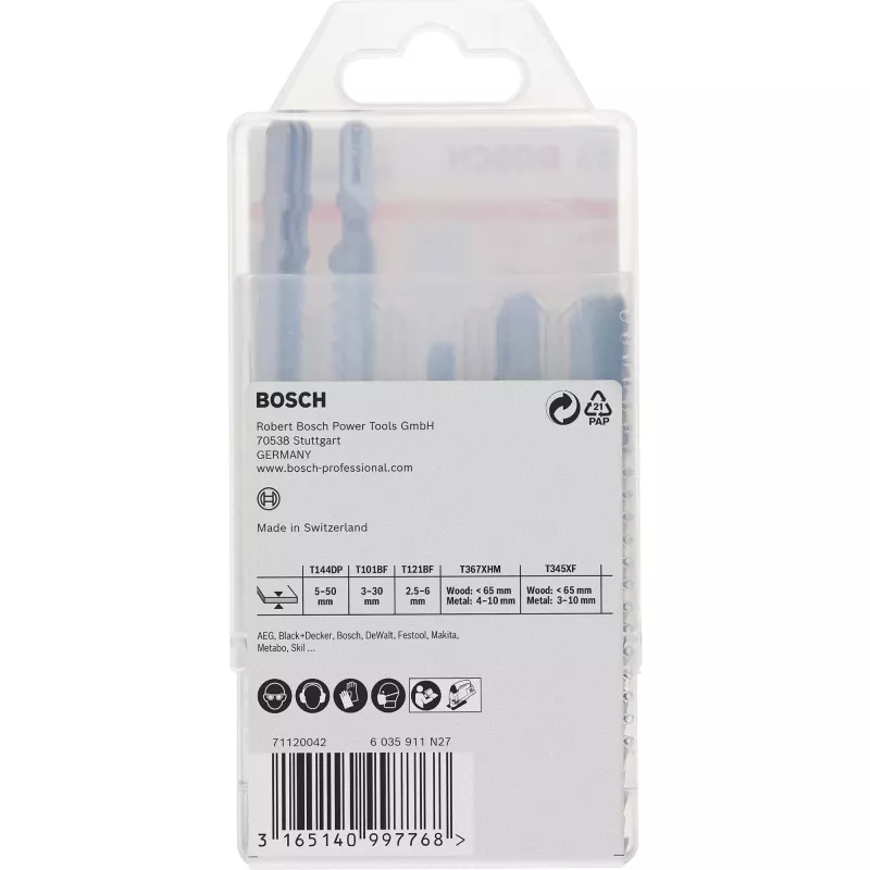 Bosch 2 607 011 438 pjūklo diskai 15 vnt. karbidiniai dėlionės peiliai
