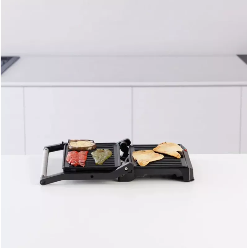 Kontaktinis grilis Taurus MYGRILL LEGEND 1000W, nerūdijantis plienas/juoda, kepimo paviršius 230×145 mm