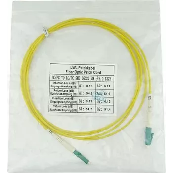 BlueOptics SFP2121BU0.5MM vienmodis optinis šuolis 0,5 m LC, G.657.A1, geltonas apvalkalas