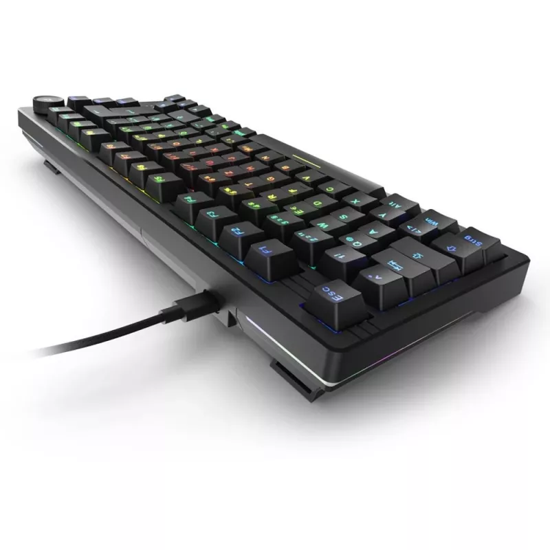 Sharkoon SGK25 klaviatūra laidinė USB QWERTZ vokiška juoda 75% RGB LED