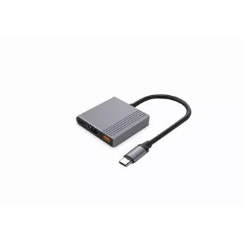 USB-C adapteris 3-in-1 HDMI / USB 3.2 / USB-C Gembird A-CM-COMBO3-05, pilka