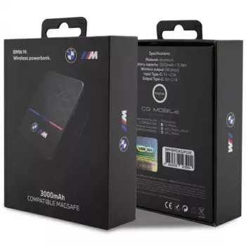 Nešiojama baterija BMW Powerbank indukcinė BMPBMS3K22PGVK5W 3000mAh