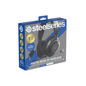 Ausinės STEELSERIES Arctis Nova 3P Wireless, uždengiančios ausis, lankelis ant galvos, 20–22000 Hz, 260 g, juodos