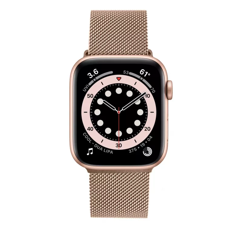 Apyrankė FIXED FIXMEST-436-RG tinklelinė rožinio aukso spalvos, skirta Apple Watch 38/40/41 mm