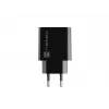 NATEC Ribera universalus greitojo įkrovimo sieninis kroviklis — 18 W (5–15 V, iki 3 A), 1× USB-A, Huawei FCP/SCP, juodas