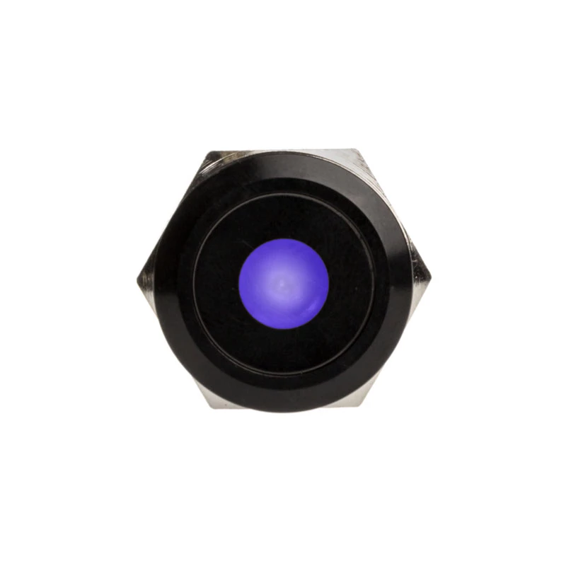 DimasTech Vandalism Switch/Button 19mm Blackline Dot RGB PD218 – Atsparus vandalizmui mygtukas su RGB foniniu apšvietimu