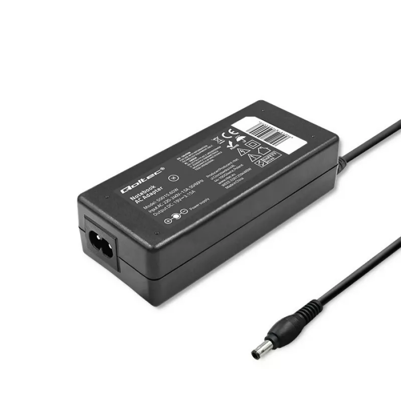 Qoltec 50015 60W maitinimo adapteris Samsung | 60W | 19V | 3,15A | 5,5*3,5+pin | su maitinimo laidu