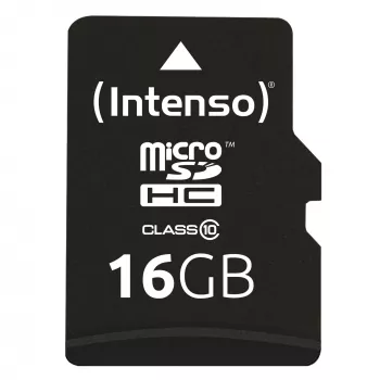 INTENSO atminties kortelė Micro SDHC 16GB C10 su adapteriu 3413470