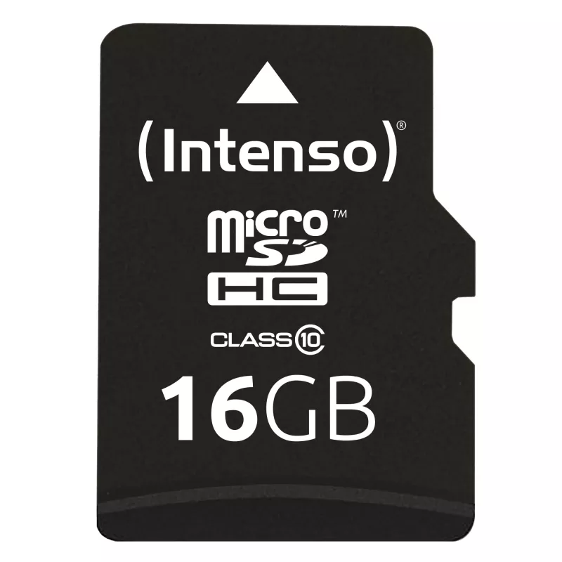 INTENSO atminties kortelė Micro SDHC 16GB C10 su adapteriu 3413470