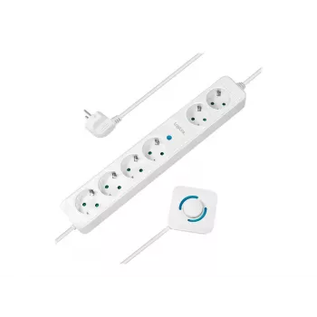 Prailginimo laidas LogiLink LPS271 1,5 m 6 AC lizdų vidaus patalpoms baltas