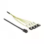 SAS kabelis DeLOCK 83393, 1 m, Mini SAS HD x4 (SFF-8643) → 4x SATA 7p