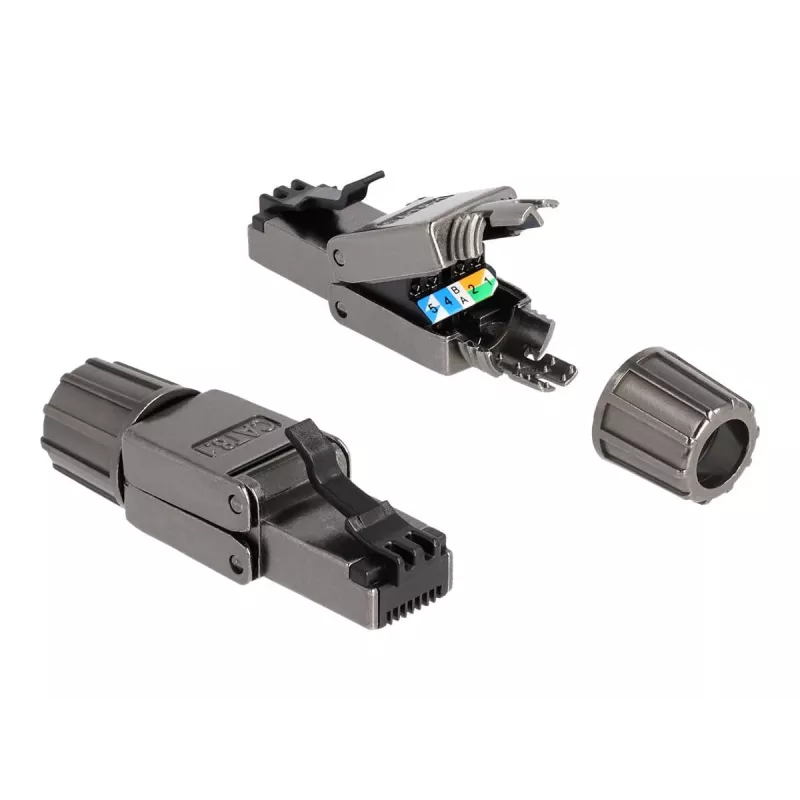 DeLOCK RJ45 kištukas Cat.8.1 STP beįrankis juodas