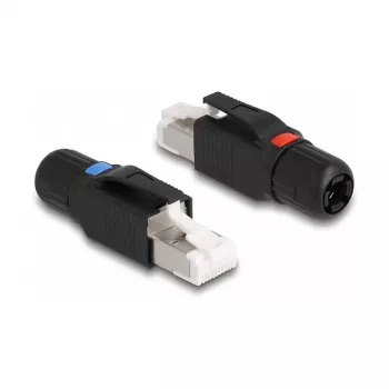 DeLOCK RJ45 kištukas lauko montavimui Cat.6A juodas tiesus jungiklis