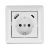 DeLOCK 11489 Kištukinis lizdas CEE 7/3 + USB balta 250V 16A