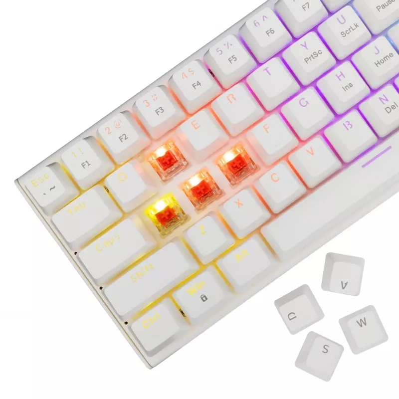 Mechaninė klaviatūra White Shark Wakizashi-2 US Red Switch, Tenkeyless / US išdėstymas, balta