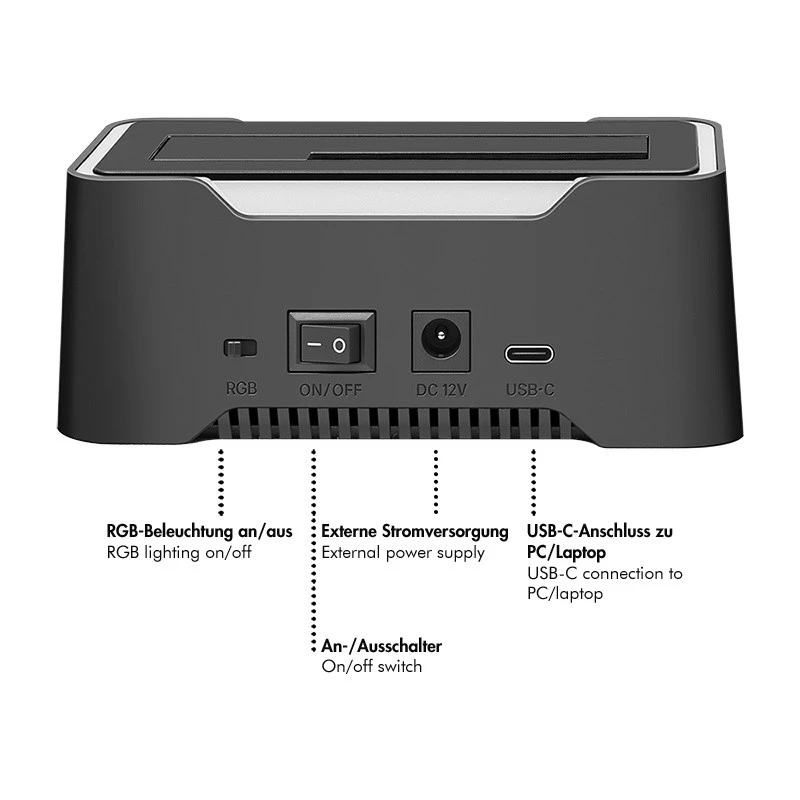 LogiLink HDD dokavimo stotelė Quickport USB 3.2 1 prievadas 2,5/3,5 SATA (QP0035)