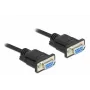 Serijinis kabelis DeLOCK 86608 Juodas 1m RS-232 Sub-D9