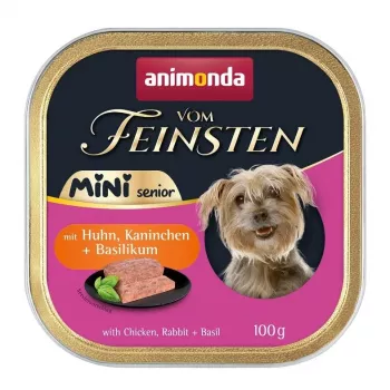 ANIMONDA Vom Feinsten Mini Senior su vištiena, triušiu ir baziliku 100 g